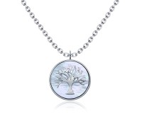 Mother Of Pearl Silver Necklace SPE-4172